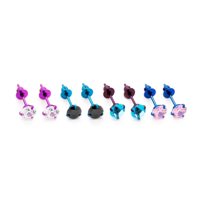 Anal Tilum Tilum Titanium Prong Set Jewel Stud Earrings Price Per 2