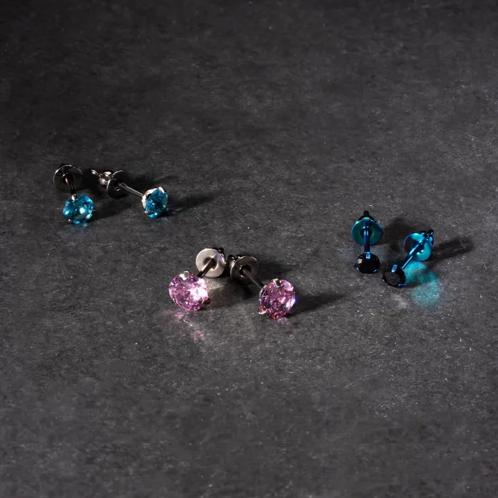 Anal Tilum Tilum Titanium Prong Set Jewel Stud Earrings Price Per 2