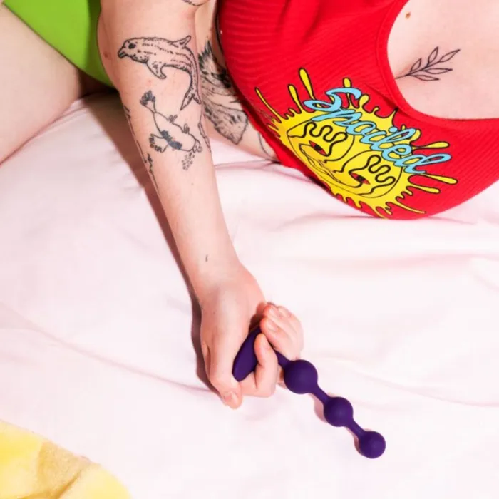 Anal WOW Romp Amp Flexible Anal Beads Purple