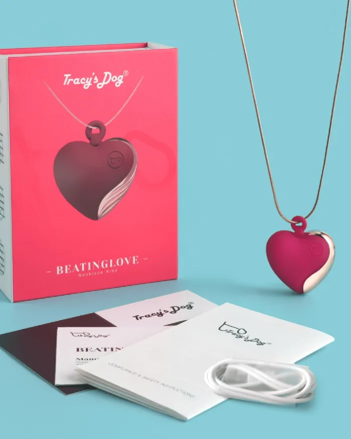 Beating Love Silicone HeartShaped Necklace Vibrator by Tracys Dog Tracys Dog Female Sex Toys