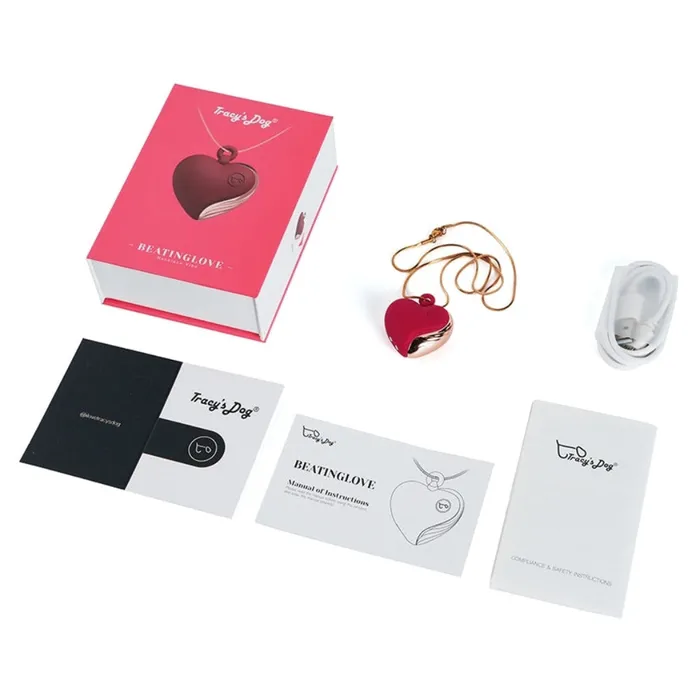 Beating Love Silicone HeartShaped Necklace Vibrator by Tracys Dog Tracys Dog Female Sex Toys