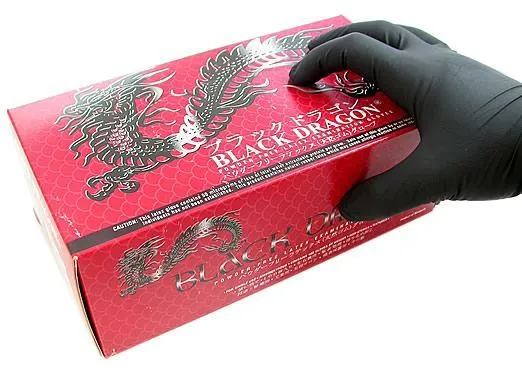 Black Dragon Disposable Latex Gloves Box of 100 Black Dragon Anal