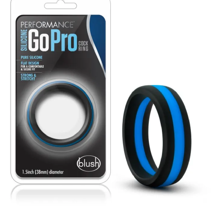 Blush Performance Silicone Go Pro Cock Ring Black Blue Male Sex Toys
