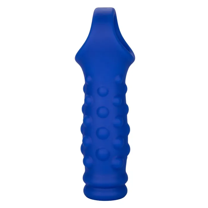 CalExotics Admiral Blue Silicone Beaded Penis Extension with Ball Strap Male Sex Toys