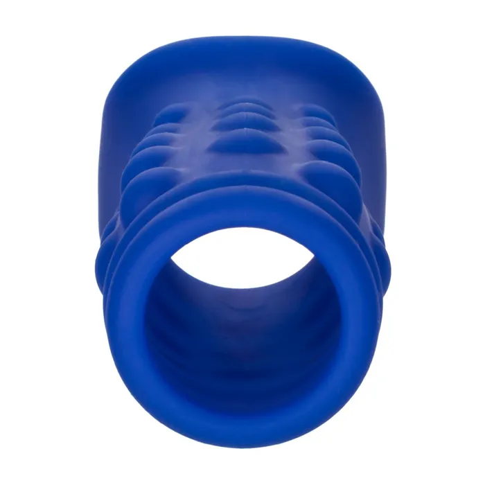 CalExotics Admiral Blue Silicone Beaded Penis Extension with Ball Strap Male Sex Toys