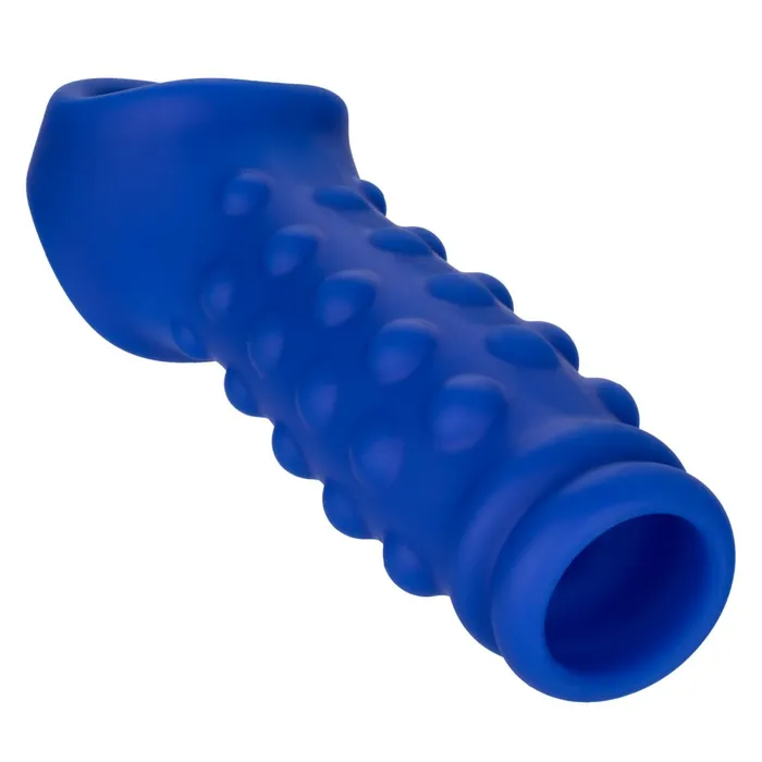 CalExotics Admiral Blue Silicone Beaded Penis Extension with Ball Strap Male Sex Toys