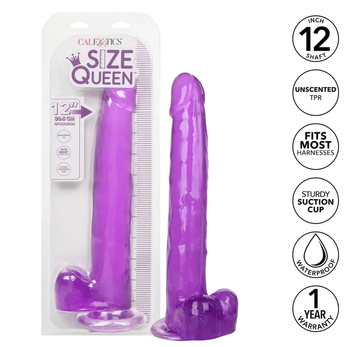 California Exotics Dildos Size Queen 12 Inch Realistic Suction Cup Dildo Dong PURPLE by Cal Exotics