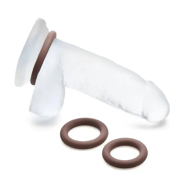 Curve Toys Male Sex Toys Jock Discreet Stretchy Silicone Cock Ring Set of 3 Chocolate