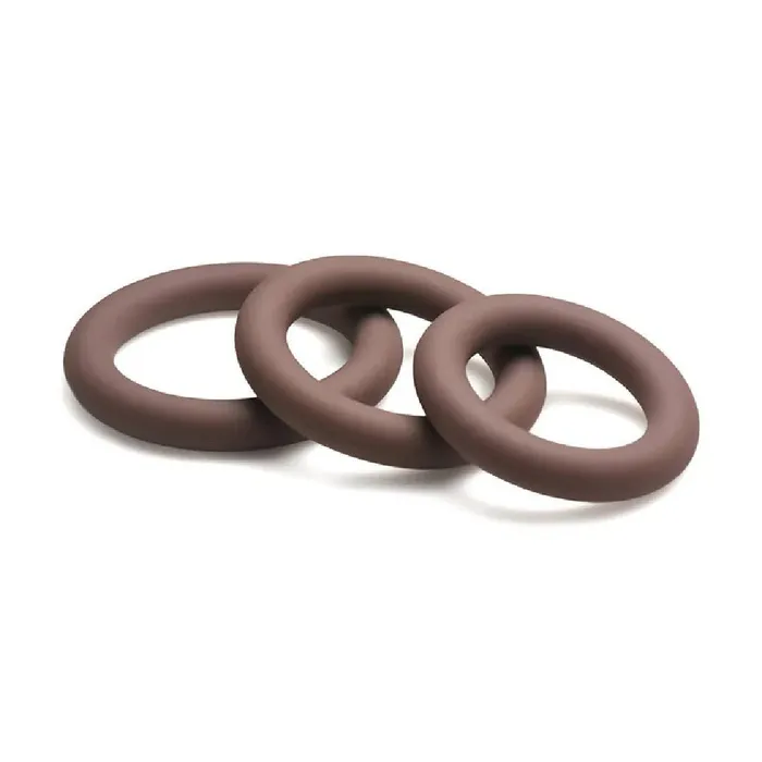Curve Toys Male Sex Toys Jock Discreet Stretchy Silicone Cock Ring Set of 3 Chocolate