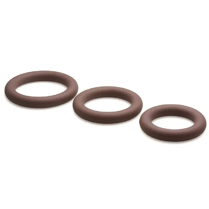 Curve Toys Male Sex Toys Jock Discreet Stretchy Silicone Cock Ring Set of 3 Chocolate
