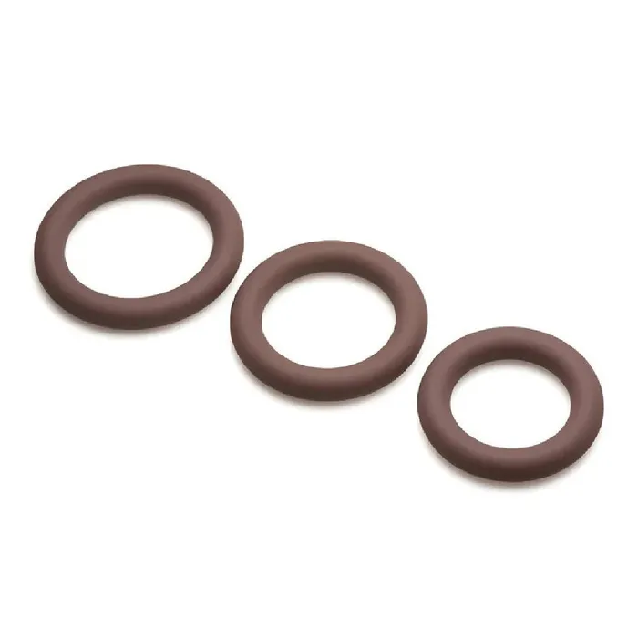Curve Toys Male Sex Toys Jock Discreet Stretchy Silicone Cock Ring Set of 3 Chocolate