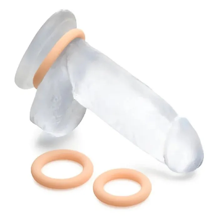 Curve Toys Male Sex Toys Jock Discreet Stretchy Silicone Cock Ring Set of 3 Vanilla