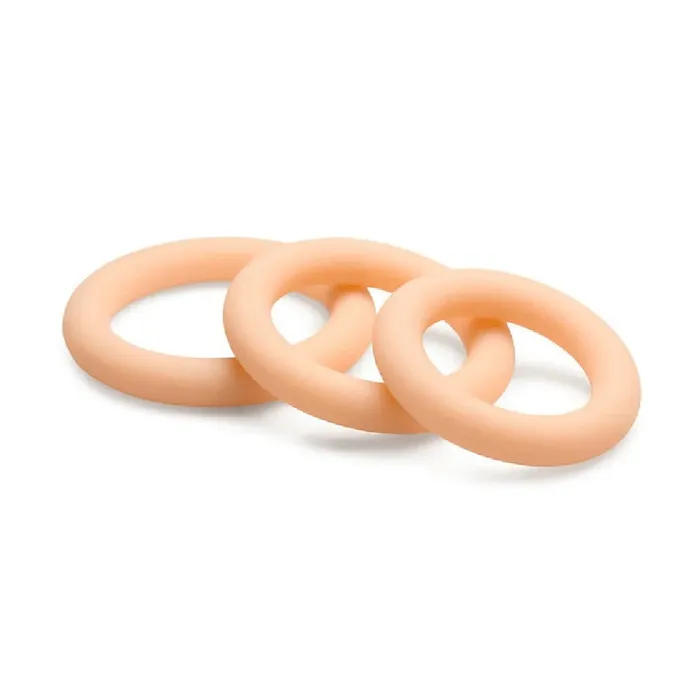 Curve Toys Male Sex Toys Jock Discreet Stretchy Silicone Cock Ring Set of 3 Vanilla