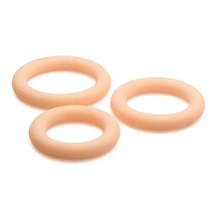 Curve Toys Male Sex Toys Jock Discreet Stretchy Silicone Cock Ring Set of 3 Vanilla