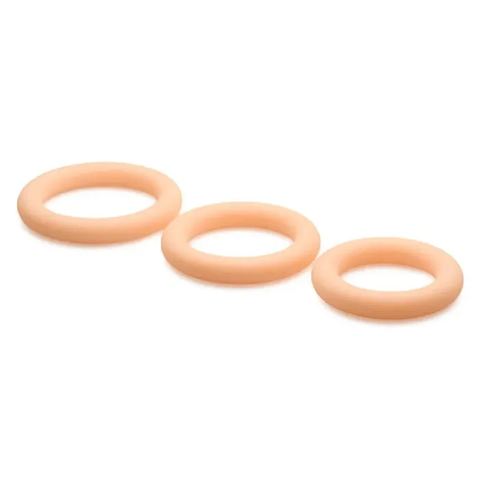 Curve Toys Male Sex Toys Jock Discreet Stretchy Silicone Cock Ring Set of 3 Vanilla