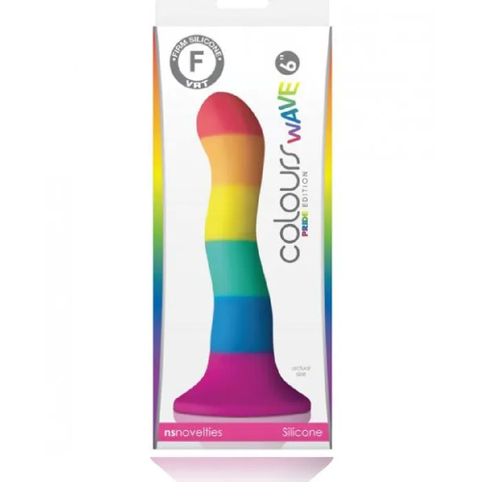 Dildos Colours Wave Pride Edition 75 Inch Silicone Rainbow Dildo NS Novelties