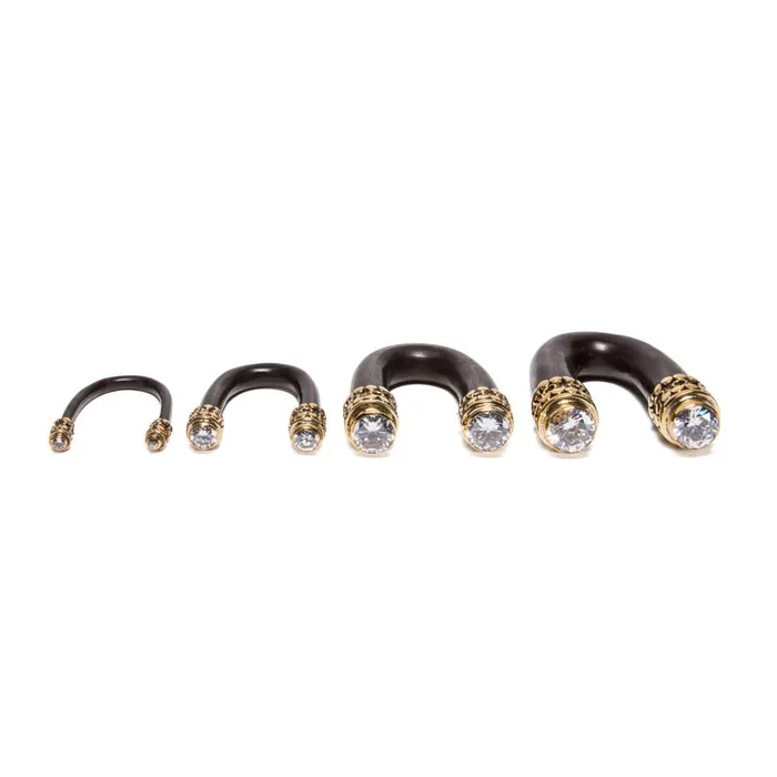 Dildos Elementals Organics Crystal and Bronze UShaped Areng Wood Hanger Price Per 1