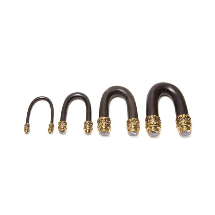 Dildos Elementals Organics Crystal and Bronze UShaped Areng Wood Hanger Price Per 1