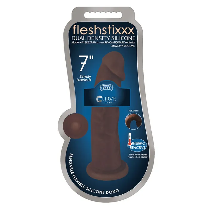 Dildos Fleshstixxx 7 Inch Bendable Silicone Dildo Chocolate Curve Toys