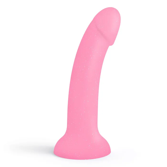 Dildos Glitzy Pink Sparkle 7 inch Silicone Dildo Lovely Planet