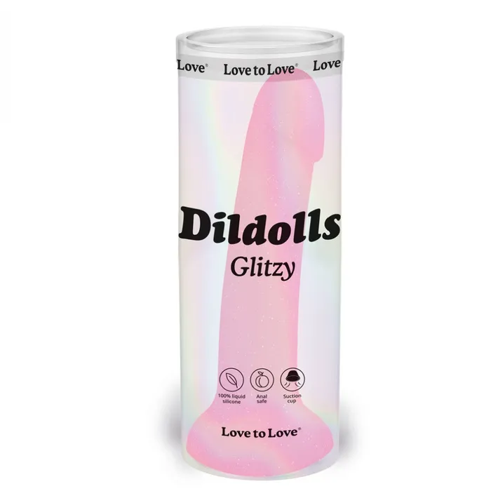 Dildos Glitzy Pink Sparkle 7 inch Silicone Dildo Lovely Planet