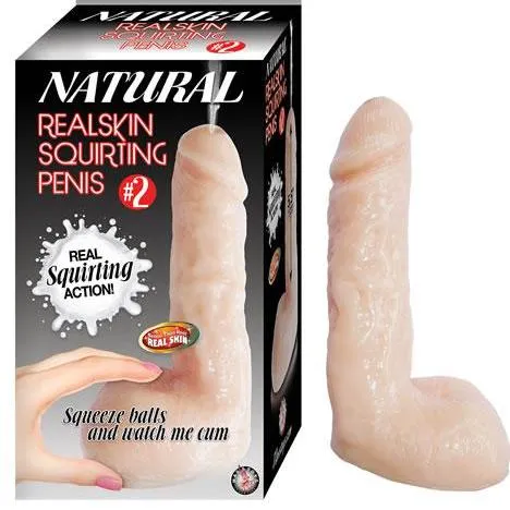 Dildos Nasstoys Natural Realskin Squirting Dildo 7 Inch Vanilla