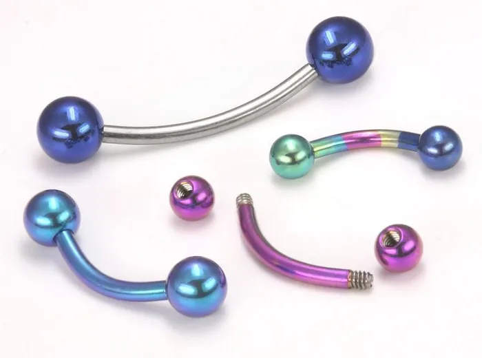 Dildos Painful Pleasures 14g Titanium Bent Barbell with Titanium Balls