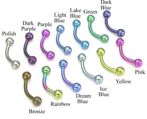 Dildos Painful Pleasures 14g Titanium Bent Barbell with Titanium Balls