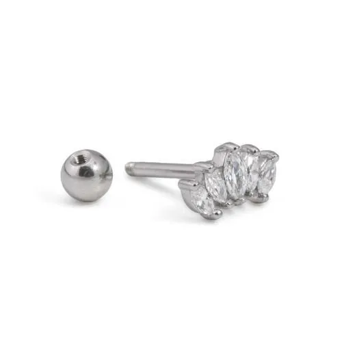 Dildos Painful Pleasures 16g Stainless Steel MarquiseCut Crystal Ear Jewelry Price Per 1