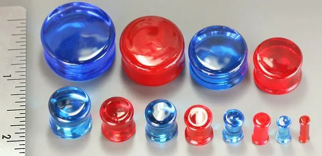 Dildos Painful Pleasures FLAT PLUGS OCEAN BLUE Glass Ear Gauge Jewelry Price Per 1
