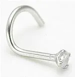 Dildos Tilum Tilum 18g 25mm Real Diamond White Gold Nose Screw