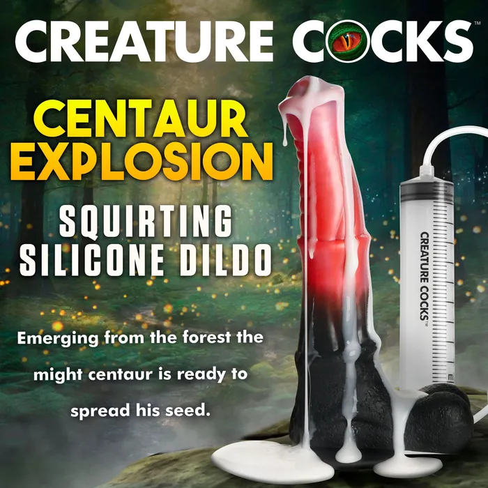 Dildos XR Brands Centaur Explosion Squirting 95 inch Silicone Fantasy Horse Dildo