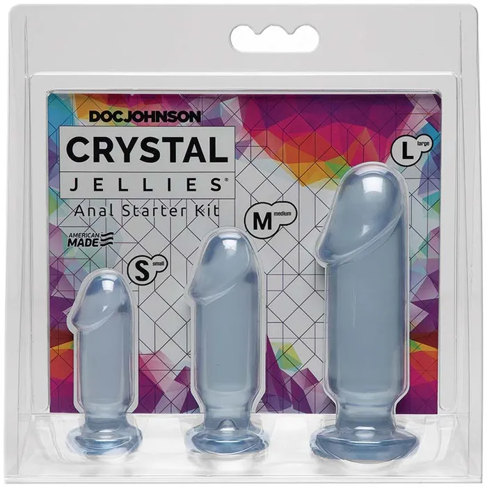 Doc Johnson Anal Crystal Jellies Anal Sex Trainer Anal Starter Kit 3Piece Set by Doc Johnson Harness Compatible
