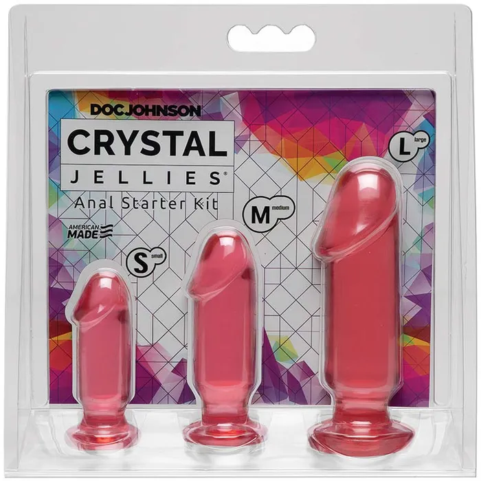 Doc Johnson Anal Crystal Jellies Anal Sex Trainer Anal Starter Kit 3Piece Set by Doc Johnson Harness Compatible
