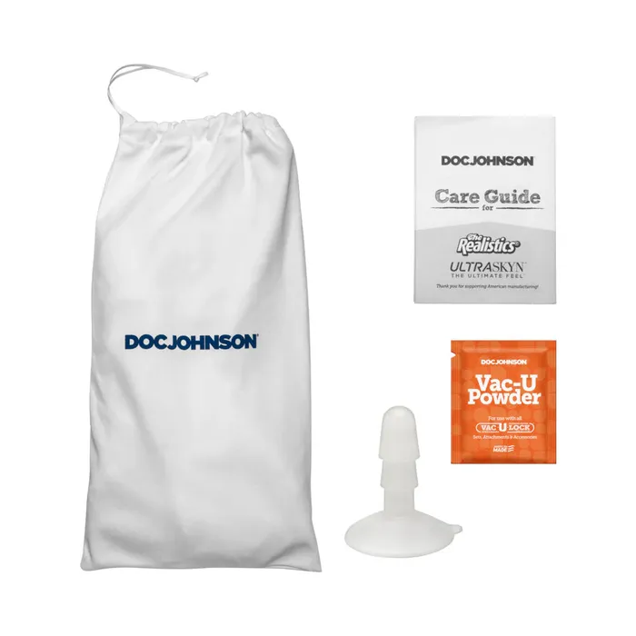 Doc Johnson Dildos Realistic Cock Squirting 95 Dildo w Removable Vac U Lock Suction Cup Vanilla