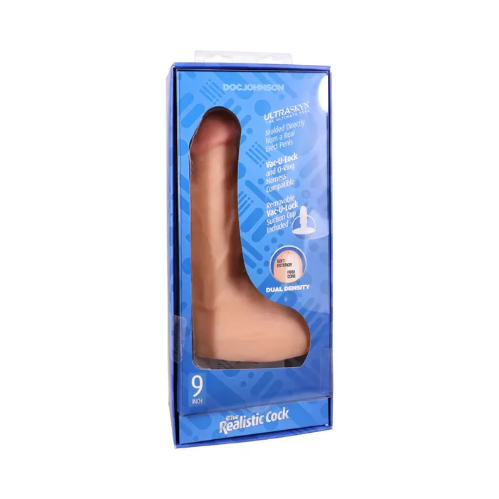 Doc Johnson Dildos Realistic Cock Squirting 95 Dildo w Removable Vac U Lock Suction Cup Vanilla