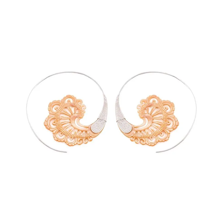Elementals Organics Anal 16g Mother of Pearl Buta Silver Plated Brass Earrings Price Per 2 Elementals Organics Anal 16g Mother of Pearl Buta Silver Plated Brass Earrings Price Per 2