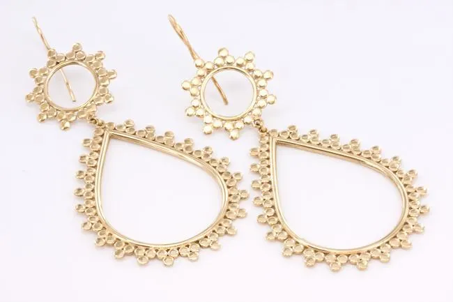 Elementals Organics Anal 18g Gold Plated Micron Beaded Dangle Earrings Price Per 2
