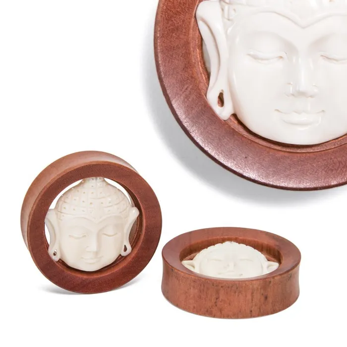 Elementals Organics Anal Carved Bone Buddha Presence Saba Wood Plug Price Per 1 Elementals Organics Anal Carved Bone Buddha Presence Saba Wood Plug Price Per 1