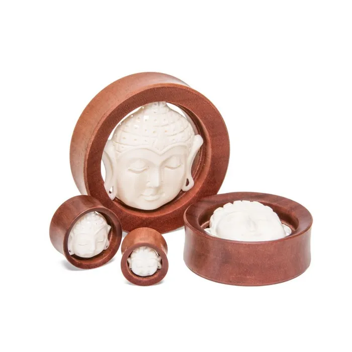 Elementals Organics Anal Carved Bone Buddha Presence Saba Wood Plug Price Per 1