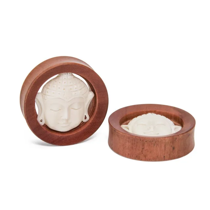 Elementals Organics Anal Carved Bone Buddha Presence Saba Wood Plug Price Per 1