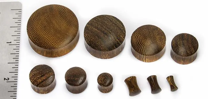 Elementals Organics Anal JOHAR WOOD Organic Solid Plug Body Jewelry 3mm up to 30mm Price Per 1