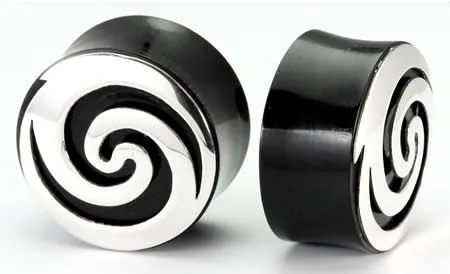 Elementals Organics Anal SILVER Spiral Plug Horn Organic Ear Jewelry Price Per 1 Elementals Organics Anal SILVER Spiral Plug Horn Organic Ear Jewelry Price Per 1