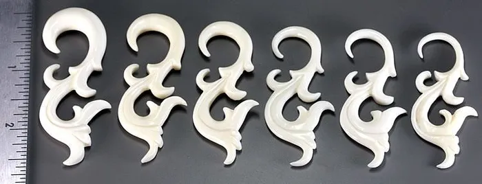 Elementals Organics Female Sex Toys DITHER Natural Bone CARVED Organic Body Jewelry 2mm 8mm Price Per 1