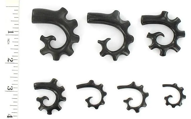 Elementals Organics Female Sex Toys VERTEBRAE SPIRAL Natural Horn Tunnel Eyelet Body Jewelry 12g 12 Price Per 1