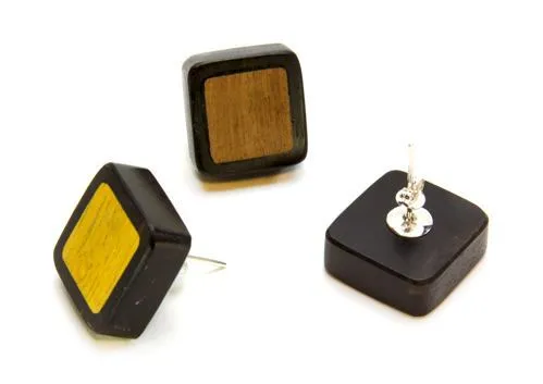 Elementals Organics Male Sex Toys Square Earrings with CROCODILE Wood Inlay Price Per 2 Elementals Organics Male Sex Toys Square Earrings with CROCODILE Wood Inlay Price Per 2