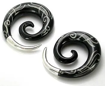 Elementals Organics Spiral Black Horn Silver Tip Earrings 4mm12mm Price Per 2 Anal Elementals Organics Spiral Black Horn Silver Tip Earrings 4mm12mm Price Per 2 Anal