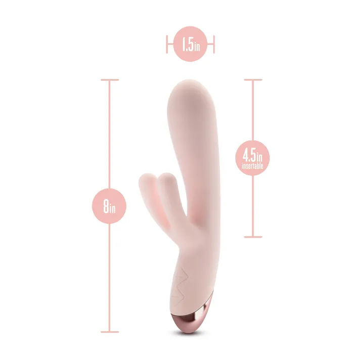 Elora Dual Motor Rabbit Vibrator with Double Teasers Pale Pink Blush Female Sex Toys