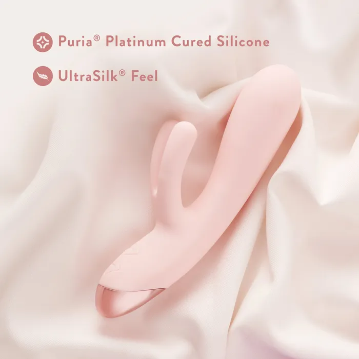 Elora Dual Motor Rabbit Vibrator with Double Teasers Pale Pink Blush Female Sex Toys