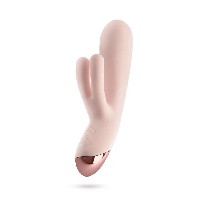 Elora Dual Motor Rabbit Vibrator with Double Teasers Pale Pink Blush Female Sex Toys